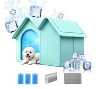 Cooling Cat House, Semi Enclosed Cave, Summer Ice Shelter, Size 45x35 cm, 3 Ice Boxes Outdoor Garden Backyard Patio Lawn Porch Farm Reliable Utility Consistent Compact Strong Portable Pet Accessory