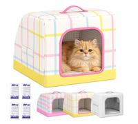 Cooling Cat House with Handle, Insulated Cooling Bed with Ice Packs，A：L