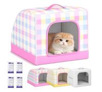 Cooling Cat House with Handle, Insulated Cooling Bed with Ice Packs，B：L
