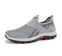 Cooling Comfort Sneaker Men Women 2025 New Breathable Barefoot Mesh Shoes Soft Bottom Comfy Casual Anti-Slip Slip on for Daily Walking & Errands (Gray,44)