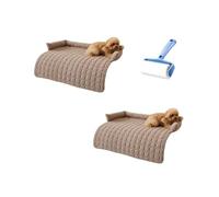 Cooling Dog Bed,Summer Comfortable Cooling Dog Mat Washable,Coolings Bed with Ice Silk Fabric,Non-Slip & Machine Washable Design,Suitable for sofas,floors,large dogs,small dogs and cats (coffee,2PCS)