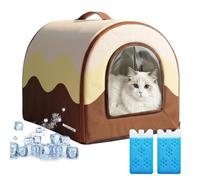 Cooling Dog House | Summer Kitten Shelter, Breathable Pet Kennel | Cooling Kitten Cave for Pet Parents Trainers Animal Lovers Apartment Home Office Bedroom Living Room Study Garden