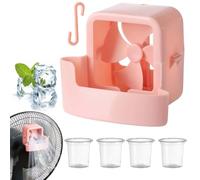 Cooling Fan Ice Attachment,Hangable Ice Box Cup Cooler (Pink)