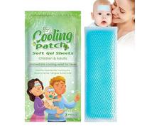 Cooling Gel Sheets, Cooling Ice Pads, Instant Assistance Gel Design, Skin-Friendly Adhesive Backing, Travel Outdoor Hiking Use, 12x5cm/4.72x1.97 Inches, Blue, 1 Pack, 9g