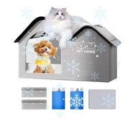 Cooling House for Outdoor Cats, Foldable Pet Shelter, Spacious Shade Tent, Portable Cooling Cave, Travel Bed for Apartment Balcony Car Camping Backyard Patio, In&Outdoors Use 17,72 x 13,78 x 13,39 in