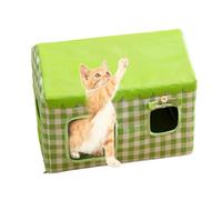Cooling House Outdoor Cats, Insulated Coolings Cat Cave, Enclosed Pet Shelter, Weather-Resistant, Comfortable Cat Hut, Ideal for Kittens, Balcony, Lawn, Garden, All Seasons