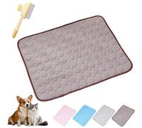 Cooling Mat for Dogs and Cats, 2025 New Soft Durable Anti-Scratch Pet Ice Silk Mat, Non-Slip Self-Cooling Pad for Home, on-The-Go Or in The Car(Brown,M(62 * 50cm))