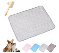 Cooling Mat for Dogs and Cats, 2025 New Soft Durable Anti-Scratch Pet Ice Silk Mat, Non-Slip Self-Cooling Pad for Home, on-The-Go Or in The Car(Gray,S(50 * 40cm))