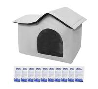 Cooling Outdoor Cat House, Cool Kitties House Summer, Foldable Crate with Ice Packs, Breathable Comfortable Design, Portable Easy Setup, Ideal for Kitten Dog, 45x34x36cm