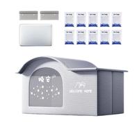 Cooling Outdoor Cat House, Weatherproof Summer Pet Shelter with Ice Packs, 8.5x15.75x13.78 inch Insulated Cave-Style Sleeping Tent for Indoor Use, Kittens, Cats, Dogs Small Animals