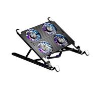 Cooling Pad, Silent Height Adjustable Laptop Cooler Stand, Folding Portable Cooling Mat with Powerful Fans to Prevent Overheating, Ideal for School, Home, Travel, Desk Use