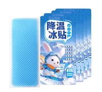 Cooling Patch, Cold Compress, 10 Pieces Strips, Skin Safe Heat Protection Easy Application Non Sticky Strong Adhesive Portable, Cooling Pads for Adults Home Travel, 1.97x4.72x0.39Inches, Green, Blue