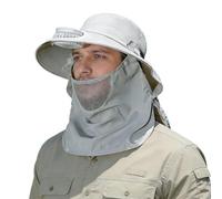 Cooling Sun Hat - Ultra Violet Shielding Flap, Detachable Neck Mesh Protector,Solar Powered Ventilator | Summer Heat Prevention, Gardening Angler Safari Bush Bonnet Beachwear Outing Equipme