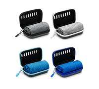 Cooling Towel, 30x90CM Ice Cool Microfiber Neck Towel with EVA Case, Quick Dry Sweat Towel for Gym Running Yoga Campings (4Pcs-B)