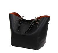 Coolives Sac Cabas 2 en 1 Sac à épaule pour Femme en Cuir PU élégant Sacs a Main Chic Sac a Tote Vintage Hobo Sac fourre-Tout Seau Noir