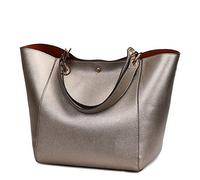Coolives Sac Cabas 2 en 1 Sac à épaule pour Femme en Cuir PU élégant Sacs a Main Chic Sac a Tote Vintage Hobo Sac fourre-Tout Seau Bronze