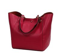 Coolives Sac Cabas 2 en 1 Sac à épaule pour Femme en Cuir PU élégant Sacs a Main Chic Sac a Tote Vintage Hobo Sac fourre-Tout Seau Rouge