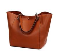 Coolives Sac Cabas 2 en 1 Sac à épaule pour Femme en Cuir PU élégant Sacs a Main Chic Sac a Tote Vintage Hobo Sac fourre-Tout Seau Marron