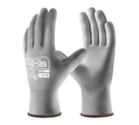 COOLJOB 12 paires de gants de travail de sécurité avec revêtement PU Grip, gants en tricot sans couture de 13 mm pour le travail en entrepôt, légers et respirants pour hommes et femmes, Grey, Medium