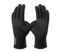 COOLJOB Gants de travail noirs chauds pour homme et femme en hiver, Imperméables et Resistant aux Abrasion, En éponge douce et chaude, 1 paire M