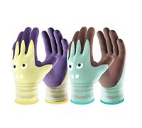 COOLJOB Lot de 2 paires de gants de jardinage pour les enfants - Respirants - En tissu modal - Bonne adhérence - Pour terrasse, pelouse, cour, extérieur - Taille S