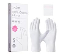 COOLJOB Lot de 6 paires de gants blancs en coton pour homme et femme, gants de protection contre l'eczéma avec sac de lavage gratuit, gants de protection hydratants 100% coton pour mains sèches