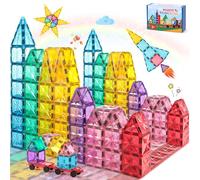 COOLJOYA Construction Magnetique 42 Pièces, Jeux Magnetique Jeux de Construction, Magnetic Tiles Jeux Jouet Enfant 3 4 5 6 7 8 Ans, Cadeau Enfant Garcon Fille 3 4 5 Ans