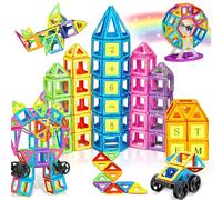 COOLJOYA Construction Magnetique Enfant 120 Pièces, Jeux Magnetique Jeux Jouet Enfant 3 4 5 6 7 8 Ans
