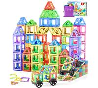COOLJOYA Construction Magnetique Enfant 50 Pièces, Jeux Magnetique Jeux de Construction, Magnetic Tiles Jeux Jouet Enfant 3 4 5 6 7 8 Ans