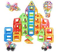 COOLJOYA Construction Magnetique Enfant 50 Pièces, Jeux Magnetique Jeux de Construction, Magnetic Tiles Jeux Jouet Enfant 3 4 5 6 7 8 Ans