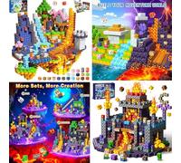 COOLJOYA Construction Magnetique Enfant, Deux Ensembles, chacun Contenant 150 pièces, Thème : Magma et prairies