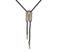 COOLLA Bolo cravate cowboy collier ras du cou en cuir avec pendentif turquoise vintage pour femmes et hommes, Métal