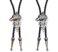COOLLA Bolo Cravate faite à la main en plumes de cowboy western noir vintage pour femme, homme (bronze)