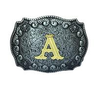 COOLLA Boucle de ceinture pour homme - Lettres initiales ABCDEFG à Z Western Rodeo Texas Cowboy Grandes boucles de ceinture, a, Medium