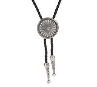 COOLLA Cravate Bolo - Pendentif cowboy western noir vintage turquoise fait à la main pour homme et femme, Noir , 70 cm