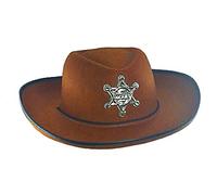 COOLMP Lot de 3 - Chapeau cowboy feutrine avec étoile brun pour enfant