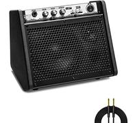 Coolmusic DM20 Bluetooth amplificateur de Moniteur Personnel amplificateur de Batterie électrique Haut-Parleur, Clavier et Haut-Parleur de Guitare Acoustique (20W avec câble)