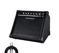 COOLMUSIC DM30 AMP 30 Watt Amplificateur de Batterie Électronique Amplificateur de Clavier avec Aux In et Bluetooth, 2 Entrées, Égaliseur 3 Bandes et DI OUT