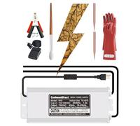 Coolneon Lichtenberg Kit de machine à bois fractale 15 kVAC avec tiges transformateurs, pinces, brosse, gants, interrupteur à pied, machine à bois fractale, alimentation non LED, dispositif