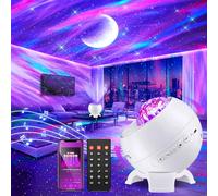 COOLNIGHT Projecteur Ciel Etoile pour Led Chambre, Veilleuse Enfant avec 15 Couleurs+ 5 Lunaires, Décoration Chambre Bluetooth avec 15 Bruits Blancs et Télécommande, Cadeau Fête des Mères, Blanc