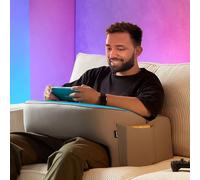 Grand Coussin de Lecture pour Jeux, accoudoir en Mousse à mémoire de Forme, pour Lire, Travailler, Jouer à la Plateforme Vapeur ou s'asseoir dans Le lit, Le canapé (Gris)