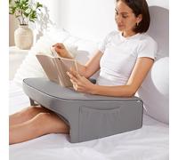 cooloo8 Oreiller de Lecture pour lit, Oreiller de Jeu pour Genoux, Adultes, Adolescents, accoudoir en mémoire de Forme, pour Lire, Travailler, Jouer, Crocheter dans Le lit et Le canapé, Gris