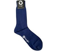 COOLORFOOL Chaussettes homme femme fil d'écosse de luxe - fines douces 100% coton bleu moyen abysse T41/42