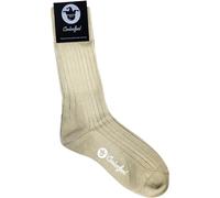 COOLORFOOL Chaussettes homme femme fil d'écosse de luxe - fines et douces 100% coton beige sable T46/48
