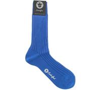 COOLORFOOL Chaussettes homme femme fil d'écosse de luxe - fines et douces - 100% coton bleu roi 38/40
