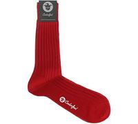 COOLORFOOL Chaussettes homme femme fil d'écosse de luxe - fines et douces 100% coton rouge T35/37