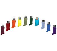 COOLORFOOL Pack de 10 Chaussettes homme femme fil d'écosse de luxe - fines douces - 100% coton bordeaux, rouge, orange, jaune, kaki, vert, azure, bleu clair, roi, violet T46/48