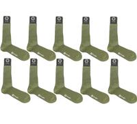 COOLORFOOL Pack de 10 Chaussettes homme femme fil d'écosse de luxe - fines douces - 100% coton Kaki T46/48