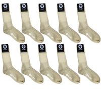 COOLORFOOL Pack de 10 Chaussettes homme femme fil d'écosse de luxe - fines et douces - 100% coton Beige T38/40