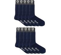 COOLORFOOL Pack de 10 Chaussettes homme fil d'écosse de luxe - fines douces - 100% coton bleu marine T43/45